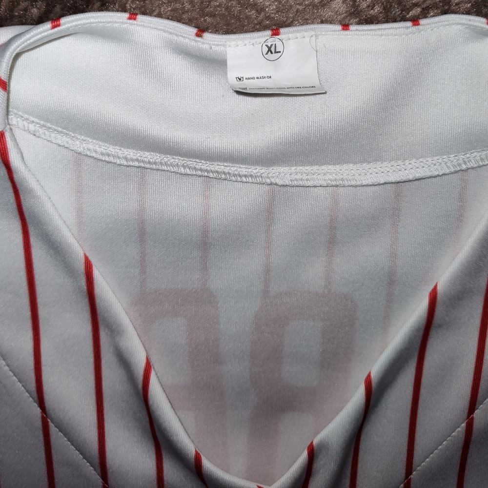 XL Phillies Striped Baseball Jersey - (No Name Brand) - Picture 6 of 6